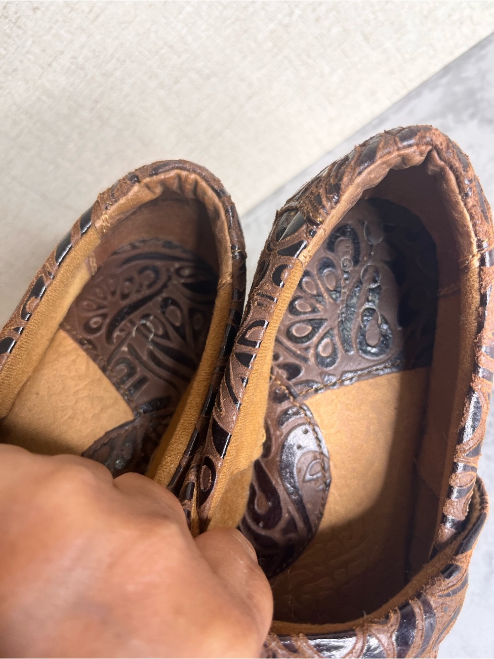 b.o.c. Brown Laser-Cut Leather Clogs - Picture 9 of 9